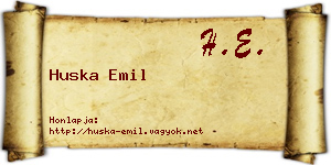 Huska Emil névjegykártya